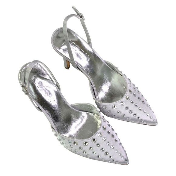 XY London Womens/Ladies Shelly Pointed Bridal High Heels / Silver - Picture 5 of 5